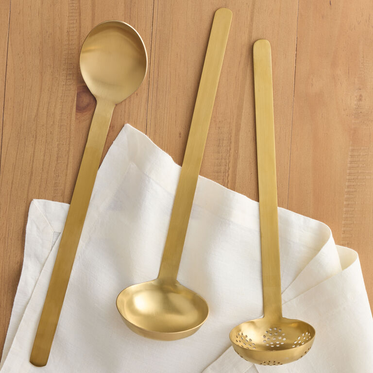 Brushed Gold Stainless Steel Kitchen Utensil Collection