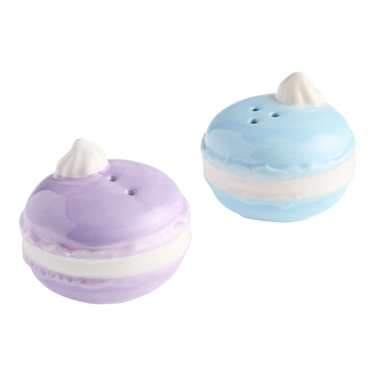 Ceramic Macaron Figural Salt and Pepper Shaker Set