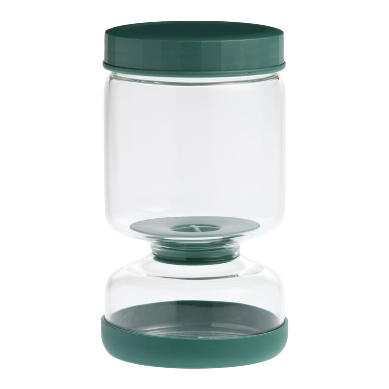 Green Hourglass Inversion Strainer Pickle Jar