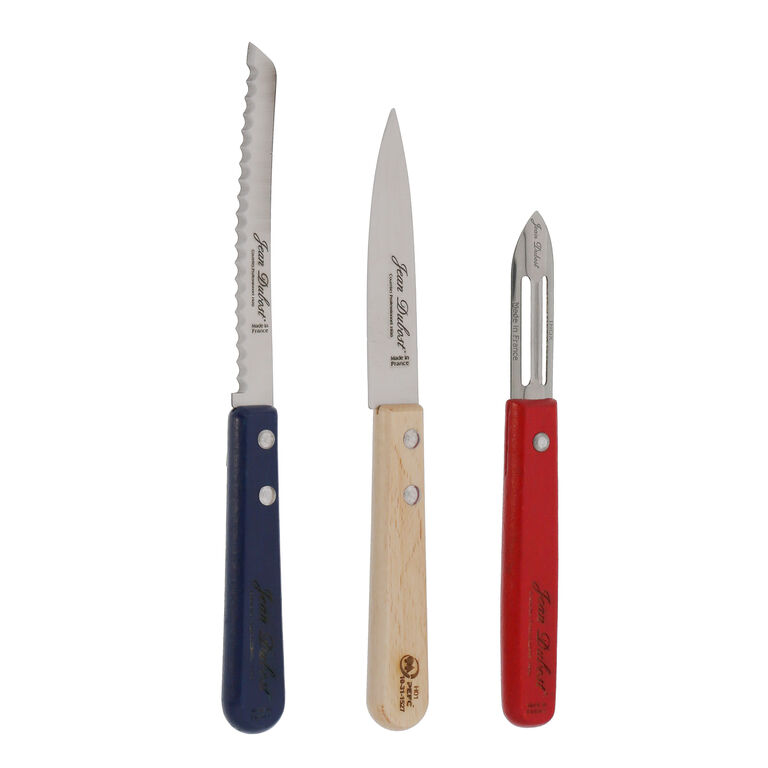 Jean Dubost Kitchen Prep Knives and Peeler 3 Piece Gift Set