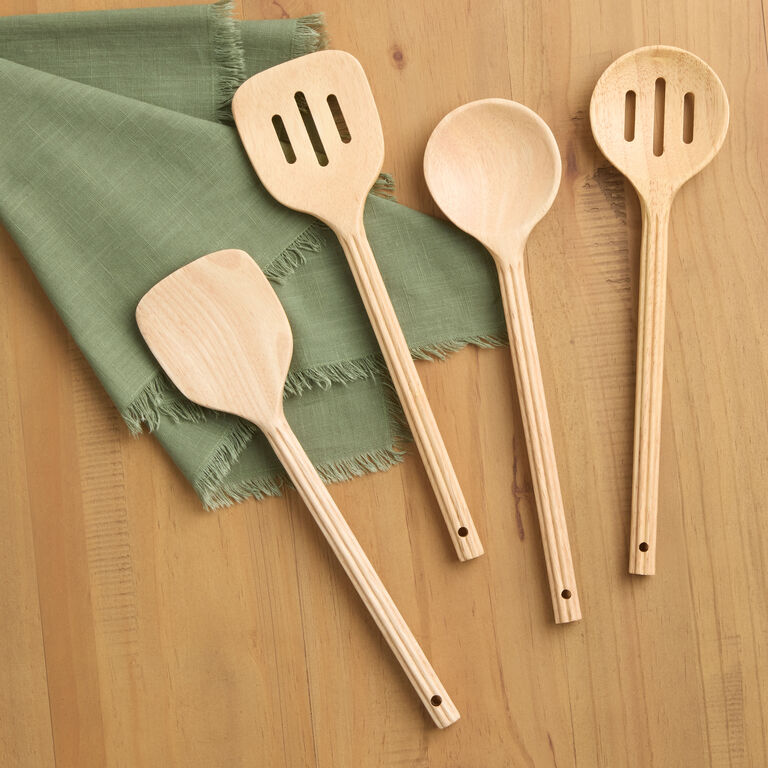 Natural Rubber Wood Kitchen Utensil Collection