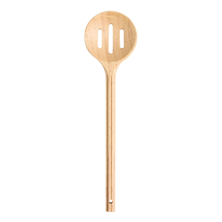 Natural Rubber Wood Slotted Spoon