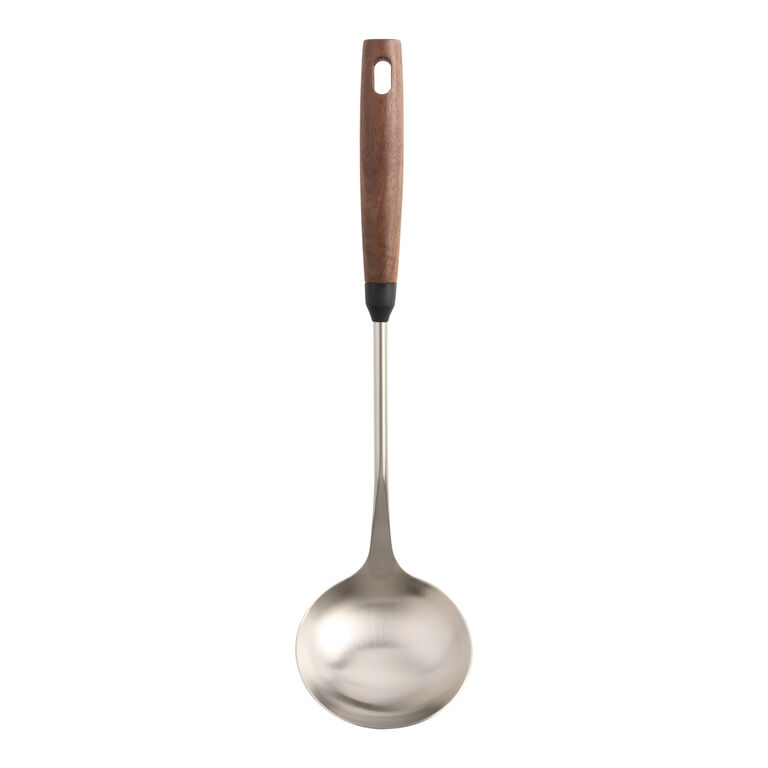Stainless Steel and Black Walnut Wood Ladle