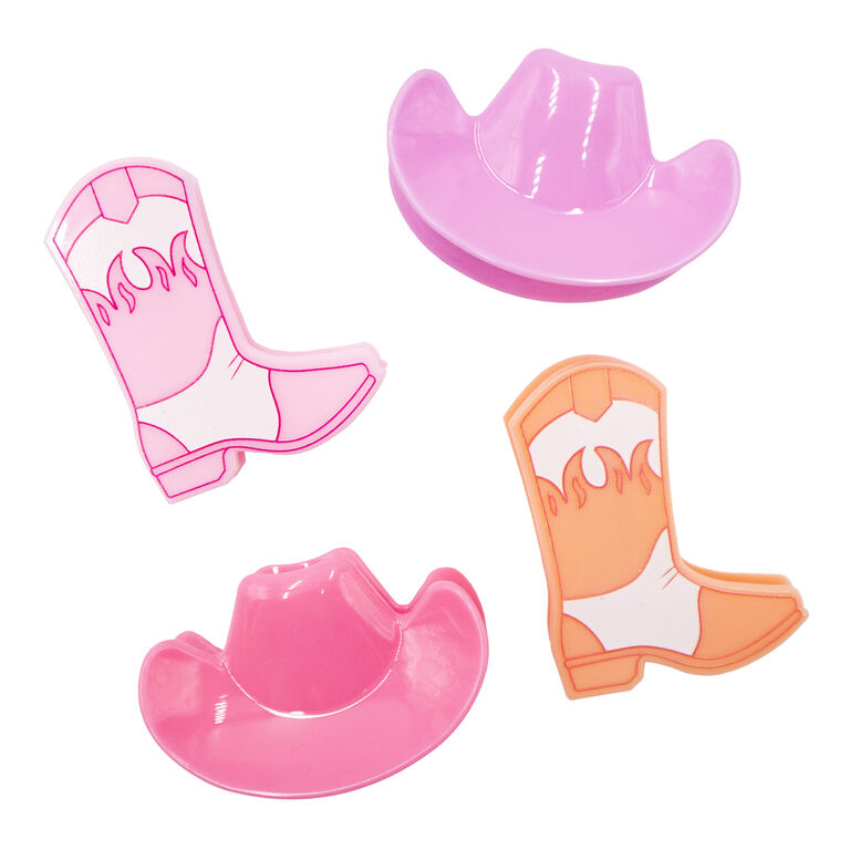 Yee Haw! Colorful Cowboy Hat and Boot Bag Clips 4 Pack