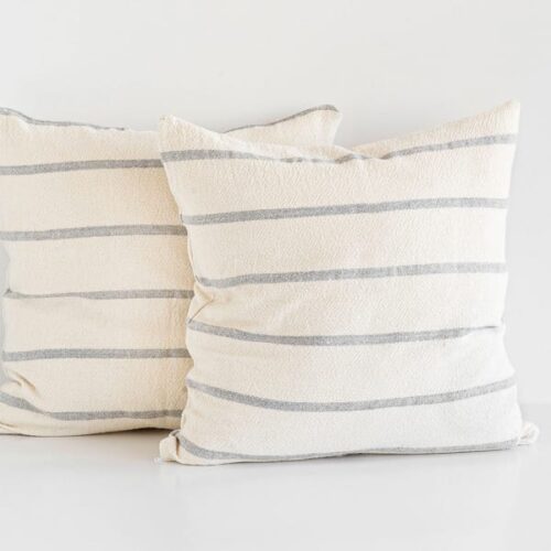 Barrydale Hand Weavers Striped Cushion Cover, 50cm x 50cm, Grey