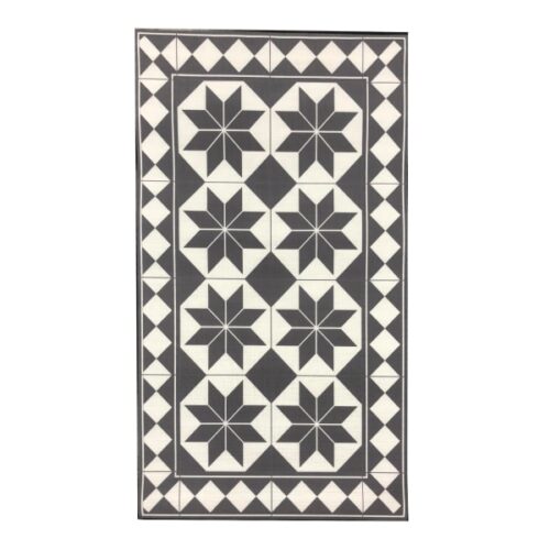Fotakis Rugs & Floors Modas Charcoal & White Tile Vinyl Rug, 65cm x 150cm