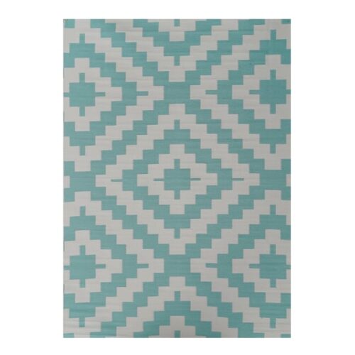 India Ink Aqua Aztec Rug