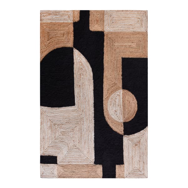 Thread Office Black & Bone Museum Jute Blend Rug, 160cm x 230cm