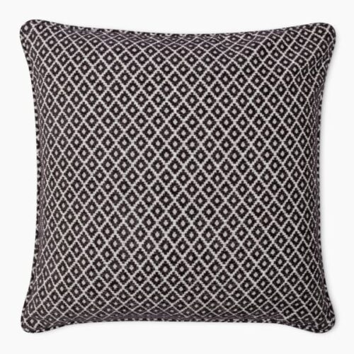 Thread Office Black Geo Chenille Scatter Cushion Cover, 60cm x 60cm