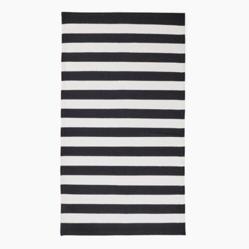 Thread Office Black Stripe Handwoven Outdoor Runner, 80cm x 150cm