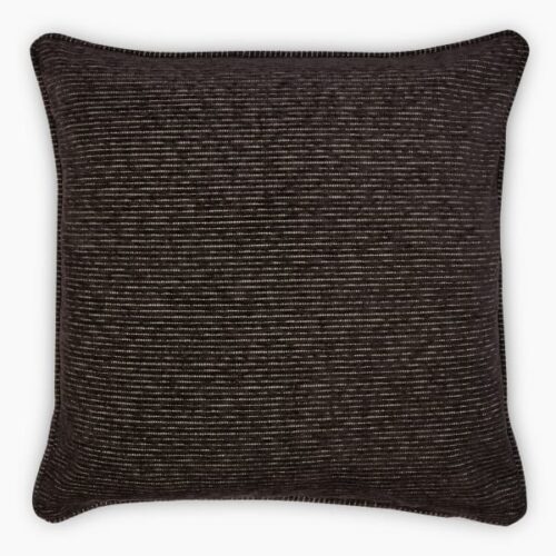 Thread Office Black Ticking Stripe Chenille Scatter Cushion Cover, 60cm x 60cm
