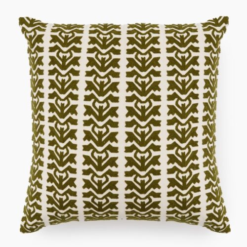Thread Office Block Flower Embroidery Scatter Cushion with Feather Blend Inner, 50cm x 50cm