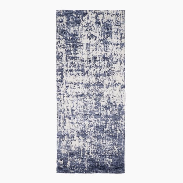 Thread Office Blue Abstract Shaggy High Low Runner, 80cm x 200cm