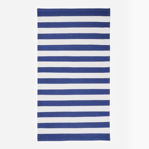 Thread Office Blue Stripe Handwoven Outdoor Runner, 80cm x 150cm