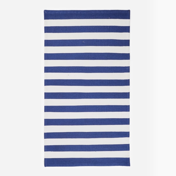 Thread Office Blue Stripe Handwoven Outdoor Runner, 80cm x 150cm