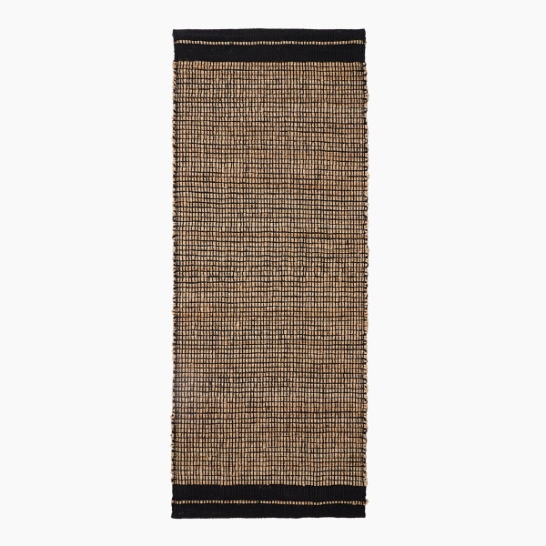 Thread Office Border Stripe Jute & Cotton Runner, 80cm x 200cm