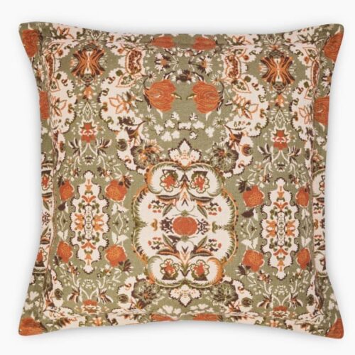 Thread Office Green Boho Printed Scatter Cushion Cover, 60cm x 60cm