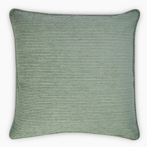 Thread Office Green Ticking Stripe Chenille Scatter Cushion Cover, 60cm x 60cm