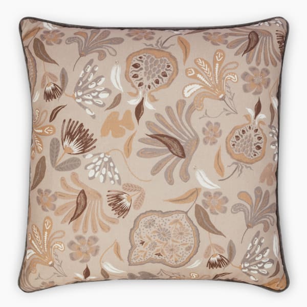 Thread Office Grey Aubrey Printed Scatter Cushion with Feather Blend Inner, 60cm x 60cm