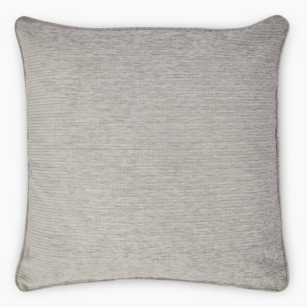 Thread Office Grey Ticking Stripe Chenille Scatter Cushion Cover, 60cm x 60cm