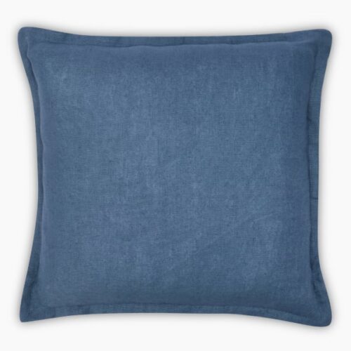 Thread Office Mid Blue Linen Scatter Cushion Cover, 50cm x 50cm