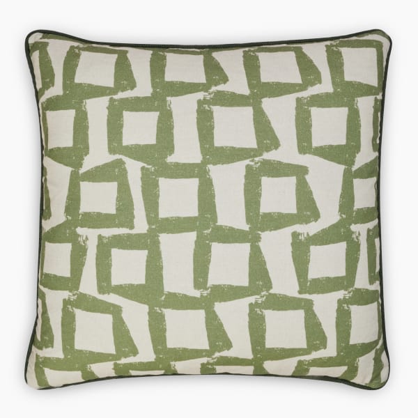 Thread Office Mint Lyra Printed Scatter Cushion with Feather Blend Inner, 60cm x 60cm