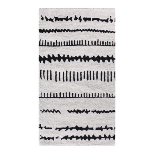 Thread Office Monochrome Naval Hand Tufted Wool Runner, 80cm x 150cm