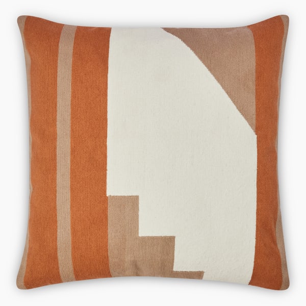 Thread Office Natural Step Embroidered Scatter Cushion with Feather Blend Inner, 50cm x 50cm