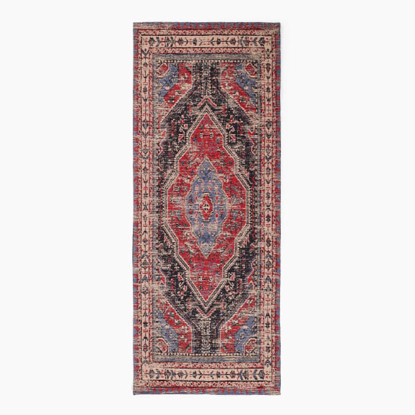 Thread Office Red Agra Persian Jacquard Chenille Runner, 80cm x 200cm